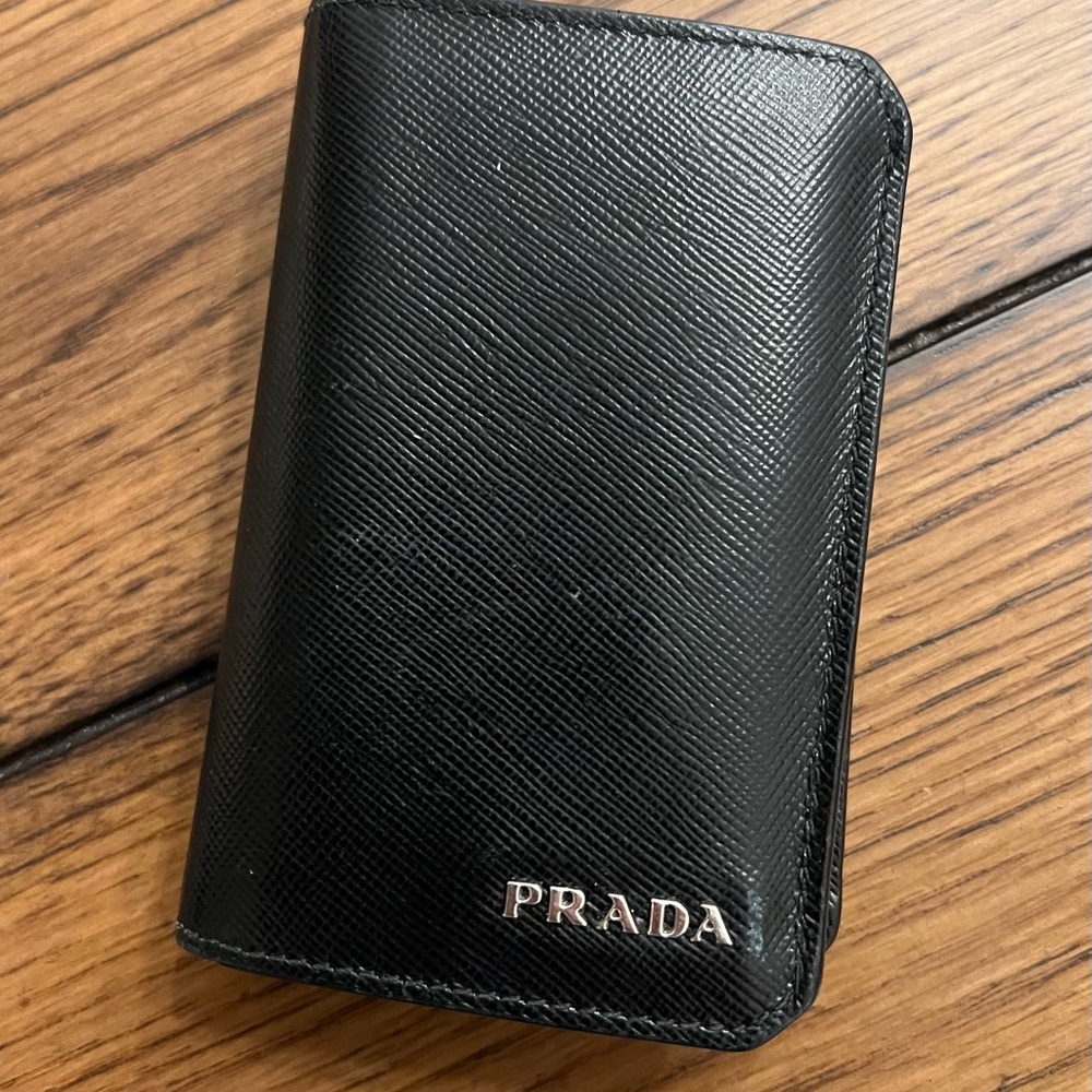Prada Saffiano Black Card Holder